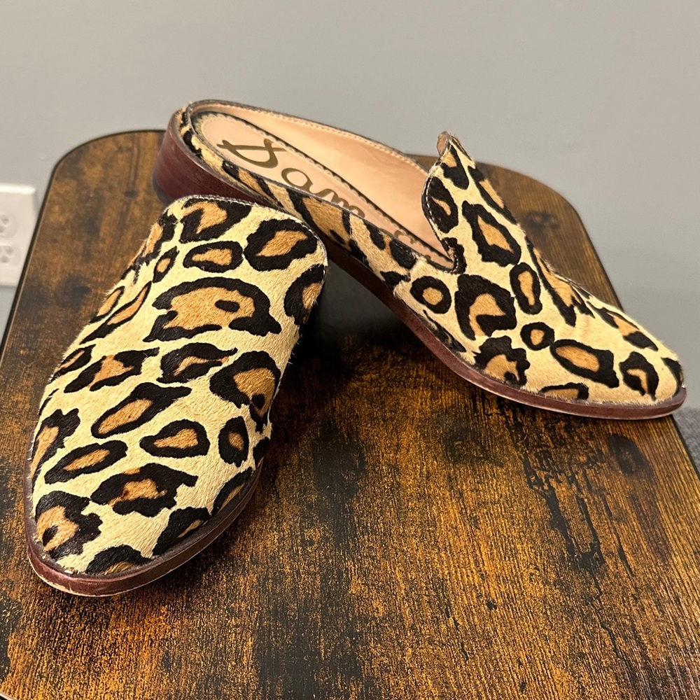 Sam Edelman Leopard Print Slip-On Mules